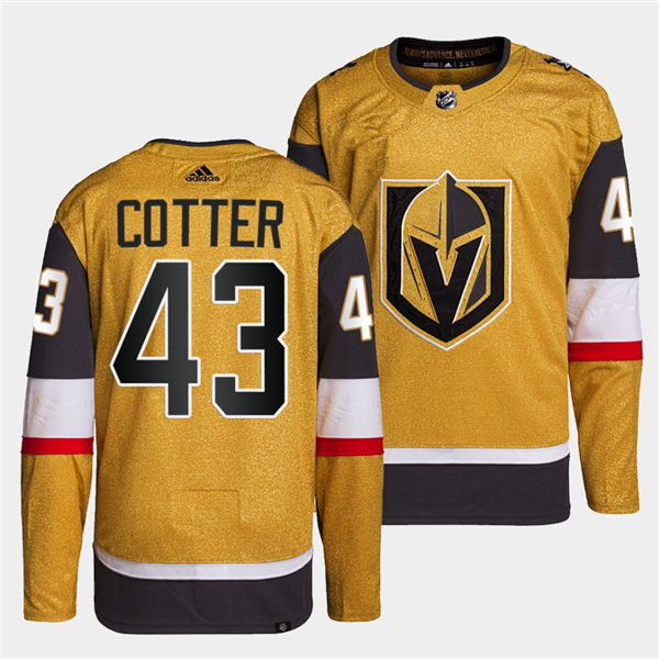Mens Vegas Golden Knights #43 Paul Cotter Stitched Adidas Gold Alternate Authentic Jersey