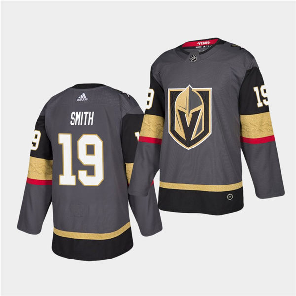 Mens Vegas Golden Knights #19 Reilly Smith Stitched Adidas Home Grey Jersey 