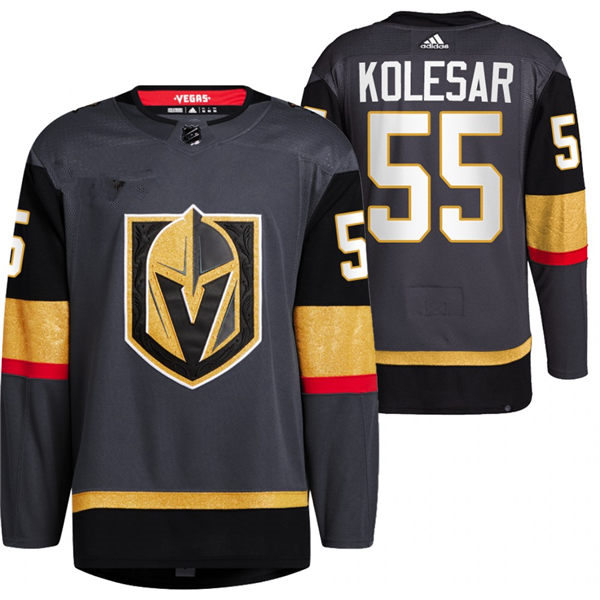Mens Vegas Golden Knights #55 Keegan Kolesar Stitched Adidas Home Grey Jersey