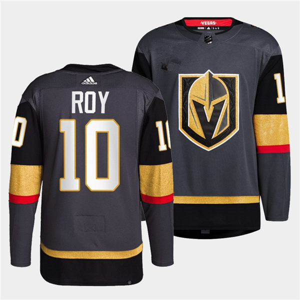 Mens Vegas Golden Knights #10 Nicolas Roy Stitched Adidas Home Grey Jersey