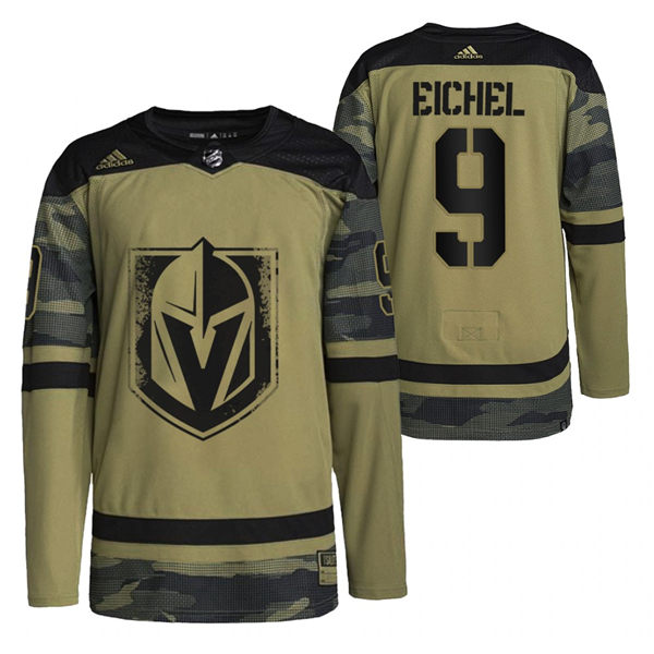 Mens Vegas Golden Knights #9 Jack Eichel Camo Canadian Armed Force 2021 CAF Night Jersey