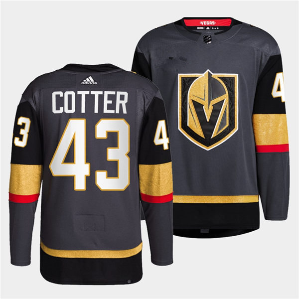 Mens Vegas Golden Knights #43 Paul Cotter Stitched Adidas Home Grey Jersey