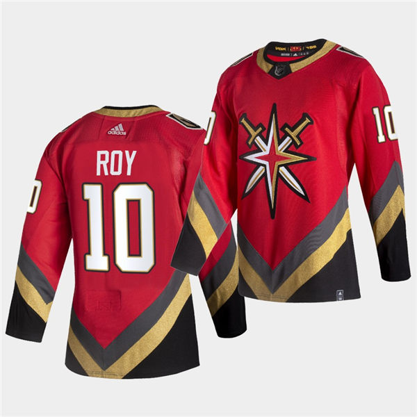 Mens Vegas Golden Knights #10 Nicolas Roy Adidas 2021 Red Reverse Retro Special Edition Jersey