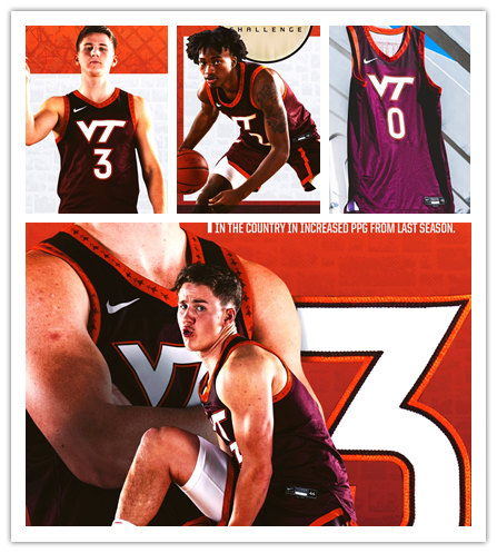 Mens Youth Virginia Tech Hokies Custom Nike Maroon 2022 College Basketball Game Jersey