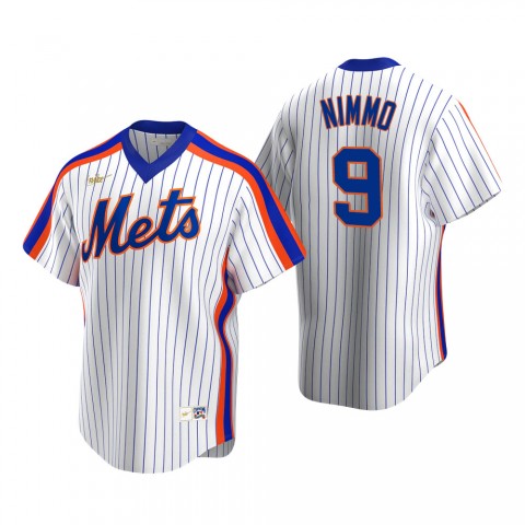 Mens New York Mets #9 Brandon Nimmo Nike White Pullover Cooperstown Collection Jersey