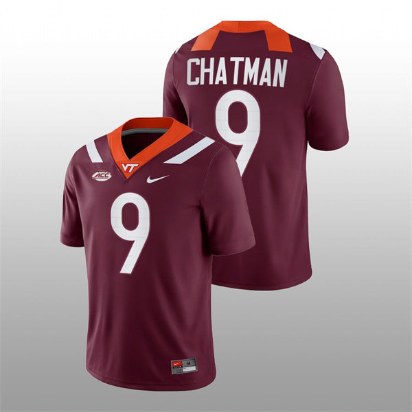 Mens Youth Virginia Tech Hokies #9 Armani Chatman Nike Maroon College Game Football Jersey