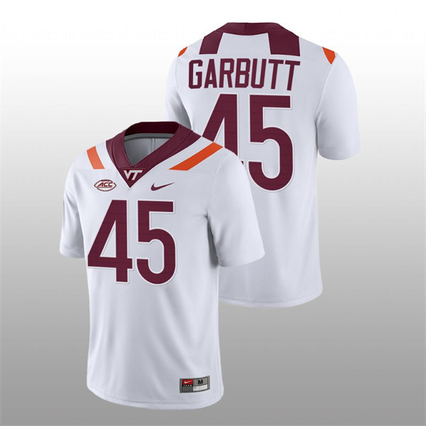 Mens Youth Virginia Tech Hokies #45 TyJuan Garbutt Nike White College Game Football Jersey