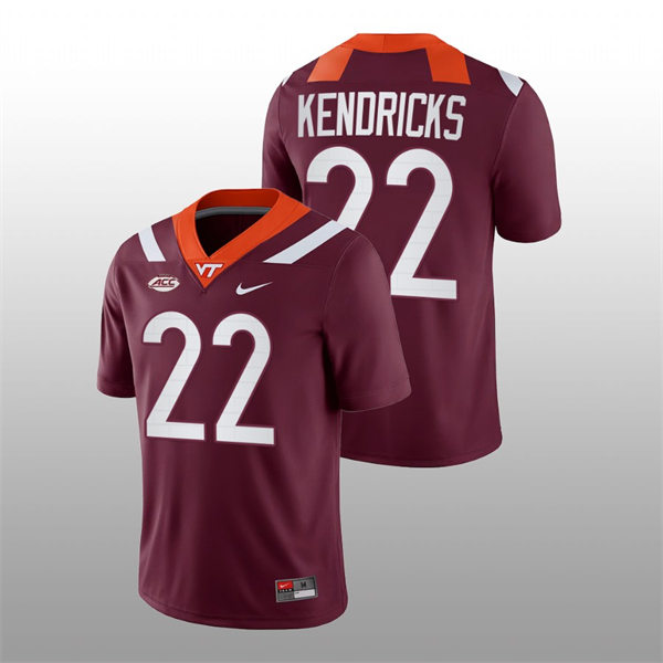Mens Youth Virginia Tech Hokies #22 Mario Kendricks Nike Maroon College Game Football Jersey
