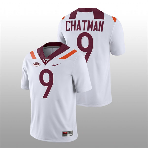 Mens Youth Virginia Tech Hokies #9 Armani Chatman Nike White College Game Football Jersey