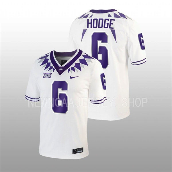 Mens TCU Horned Frogs #6 Jamoi Hodge 2022 White College Football Game Jersey