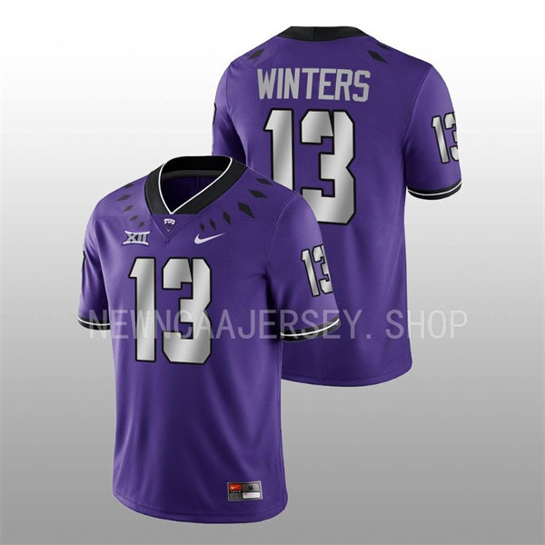 Mens TCU Horned Frogs #13 Dee Winters Nike 2022 Purple College Football Game Jersey
