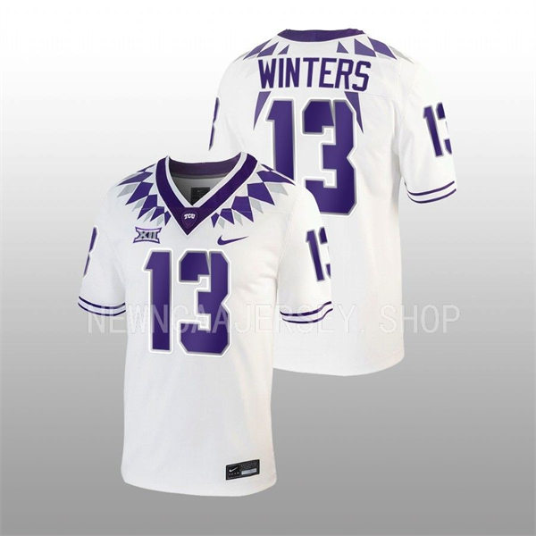 Mens TCU Horned Frogs #13 Dee Winters 2022 White College Football Game Jersey