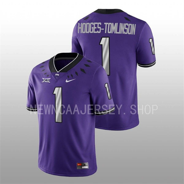 Mens TCU Horned Frogs #1 Tre'vius Hodges-Tomlinson Nike 2022 Purple College Football Game Jersey