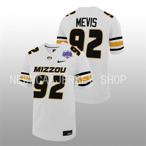 Mens Youth Missouri Tigers #92 Harrison Mevis Nike White College Football Game Jersey