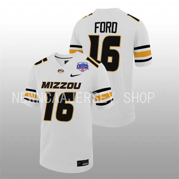 Mens Youth Missouri Tigers #16 Travion Ford Nike White College Football Game Jersey
