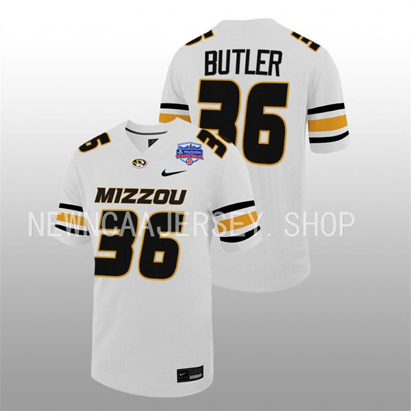 Mens Youth Missouri Tigers #36 Devyn Butler Nike White College Football Game Jersey