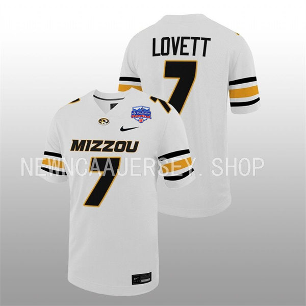 Mens Youth Missouri Tigers #7 Dominic Lovett Nike White College Football Game Jersey