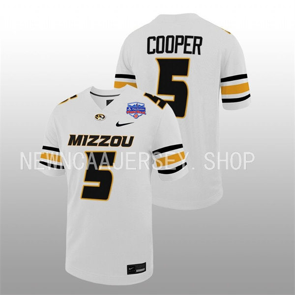 Mens Youth Missouri Tigers #5 Mookie Cooper Nike White College Football Game Jersey