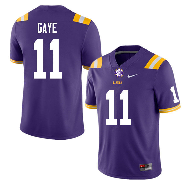 Mens Youth LSU Tigers #11 Ali Gaye College Football Game Jersey Purple