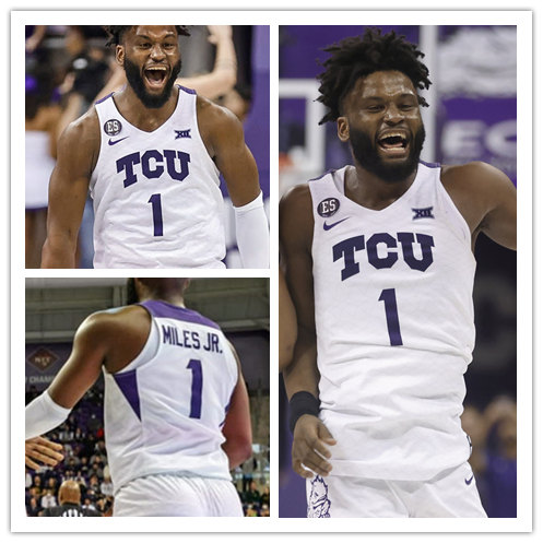 Men's Youth TCU Horned Frogs #1 Mike Miles Jr. Nike 2021 White College Basketball Game Jersey
