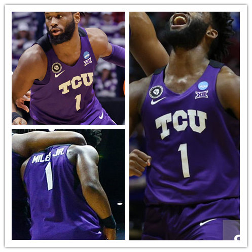 Men's Youth TCU Horned Frogs #1 Mike Miles Jr. Nike 2021 Purple College Basketball Game Jersey