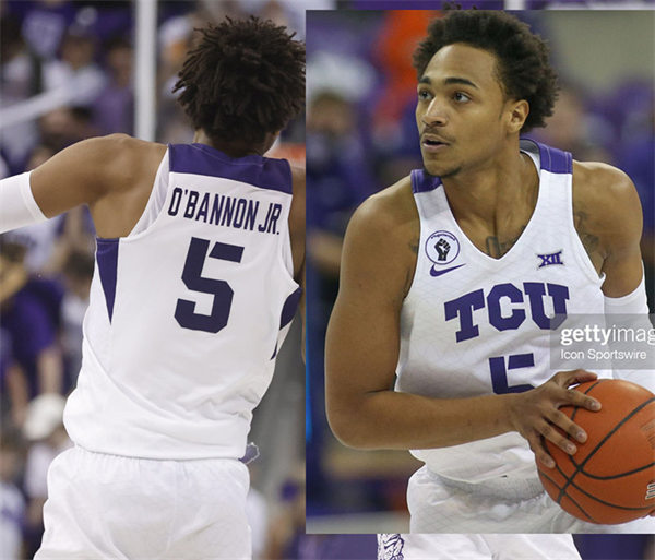Men's Youth TCU Horned Frogs #5 Charles O'Bannon Jr. Nike 2021 White College Basketball Game Jersey