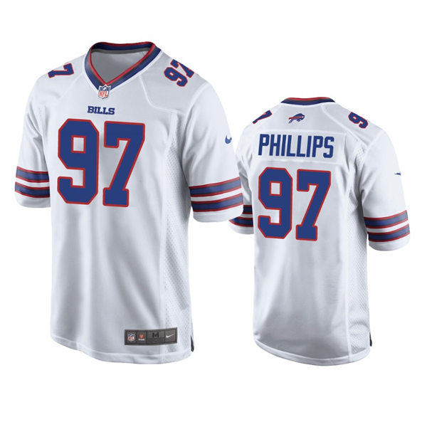 Mens Buffalo Bills #97 Jordan Phillips Nike White Away Vapor Limited Player Jersey