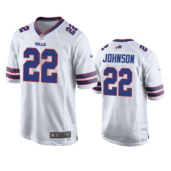 Mens Buffalo Bills #22 Duke Johnson Nike White Away Vapor Limited Player Jersey
