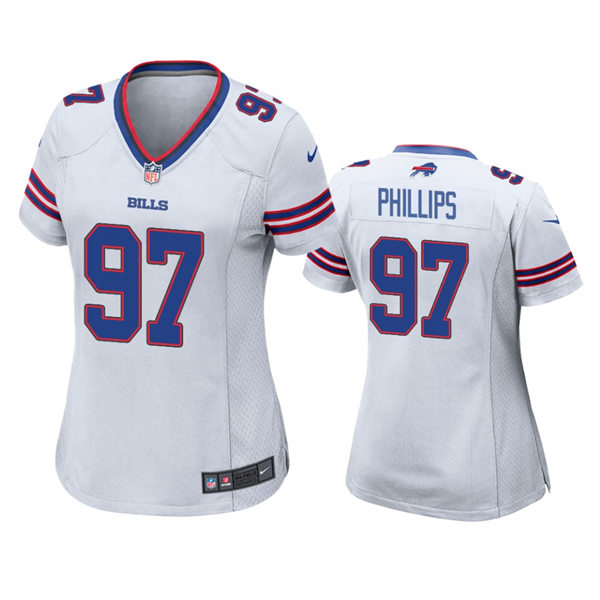 Womens Buffalo Bills #97 Jordan Phillips Nike White Away Limited Player Jersey