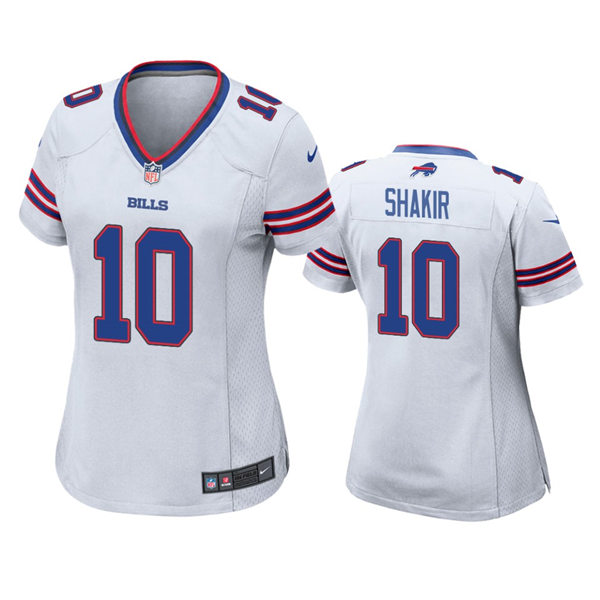 Womens Buffalo Bills #10 Khalil Shakir Nike White Away Limited Player Jersey