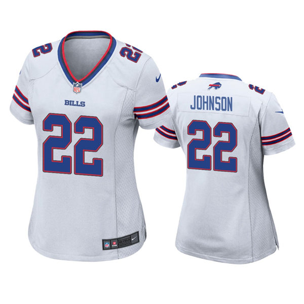 Womens Buffalo Bills #22 Duke Johnson Nike White Away Limited Player Jersey