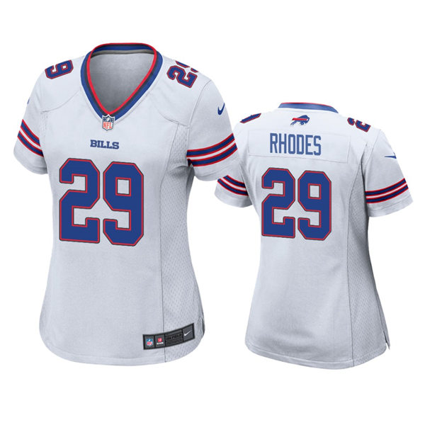 Womens Buffalo Bills #29 Xavier Rhodes Nike White Away Limited Player Jersey