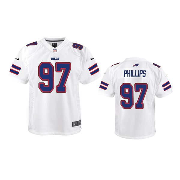 Youth Buffalo Bills #97 Jordan Phillips Nike White Away Limited Player Jersey
