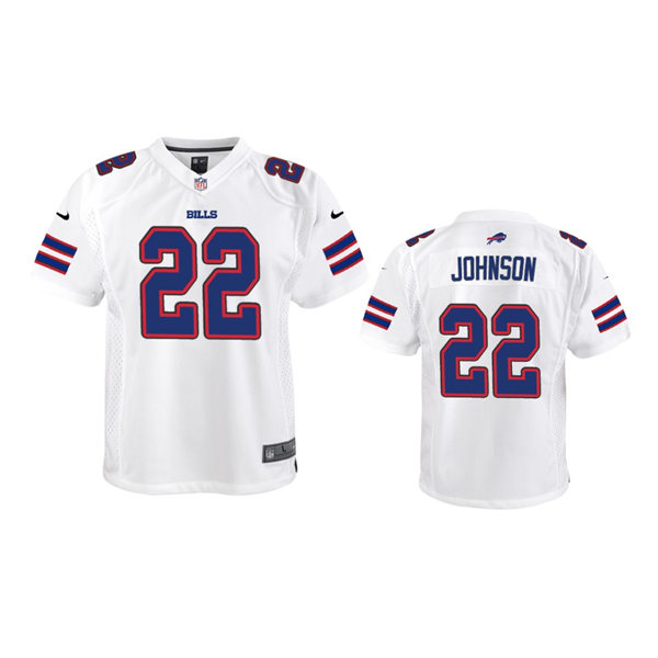 Youth Buffalo Bills #22 Duke Johnson Nike White Away Limited Player Jersey