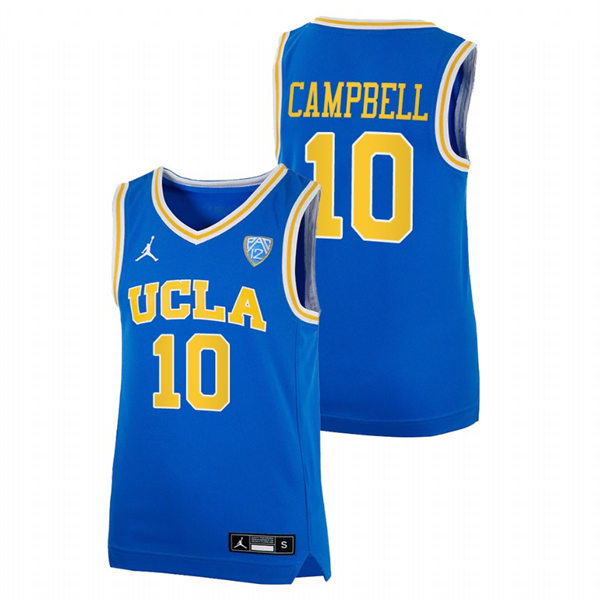 Men's Youth UCLA Bruins #10 Tyger Campbell College Basketball Game Jersey Jordan Brand Blue 
