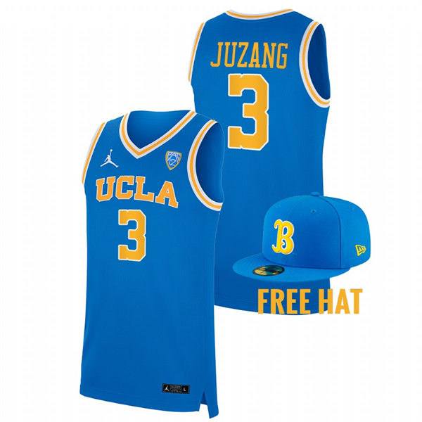 Men's Youth UCLA Bruins #3 Johnny Juzang College Basketball Game Jersey Jordan Brand Blue 