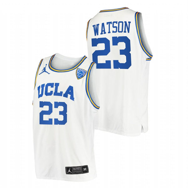 Men's Youth UCLA Bruins #23 Peyton Watson College Basketball Game Jersey Jordan Brand White