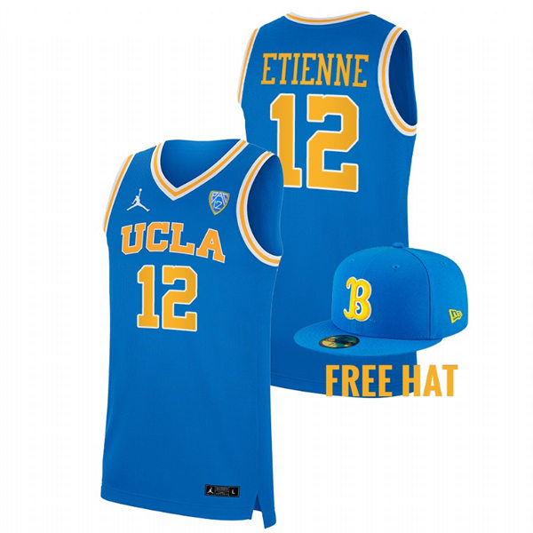 Men's Youth UCLA Bruins #12 Mac Etienne College Basketball Game Jersey Jordan Brand Blue 