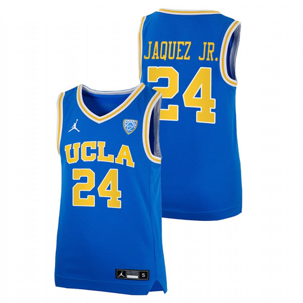 Men's Youth UCLA Bruins #24 Jaime Jaquez Jr. College Basketball Game Jersey Jordan Brand Blue 