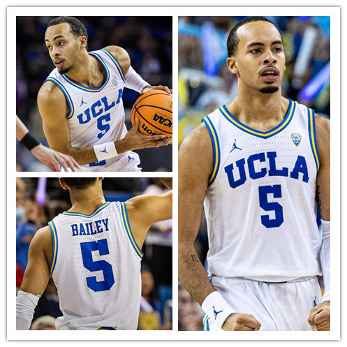 Men's Youth UCLA Bruins #5 Amari Bailey College Basketball Game Jersey Jordan Brand White