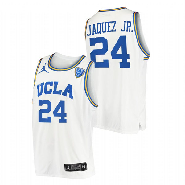 Men's Youth UCLA Bruins #24 Jaime Jaquez Jr. College Basketball Game Jersey Jordan Brand White