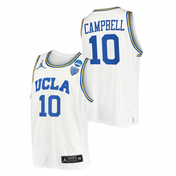 Men's Youth UCLA Bruins #10 Tyger Campbell College Basketball Game Jersey Jordan Brand White