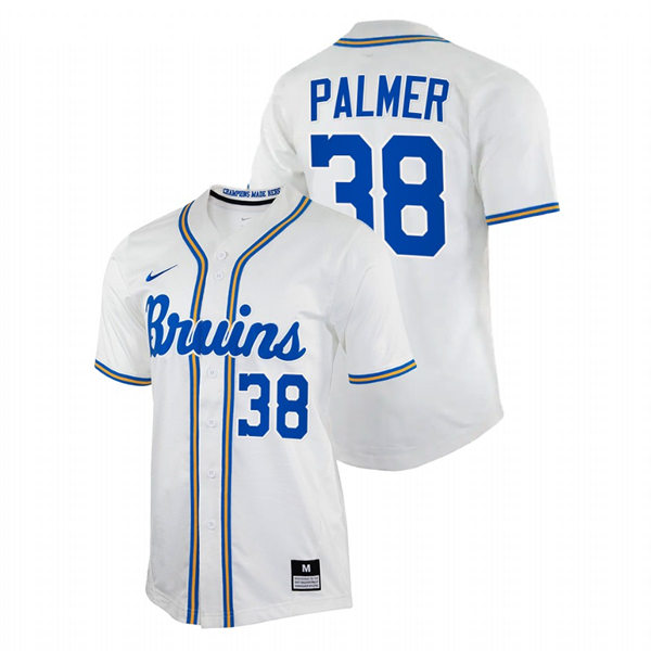 Men's Youth UCLA Bruins #38 Jake Palmer Nike College Baseball Game Jersey White 