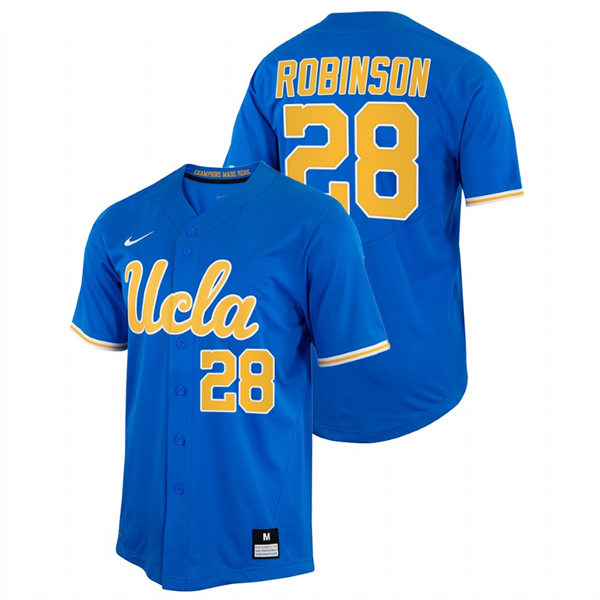 Men's Youth UCLA Bruins #28 Jackie Robinson Nike Royal College Baseball Game Jersey