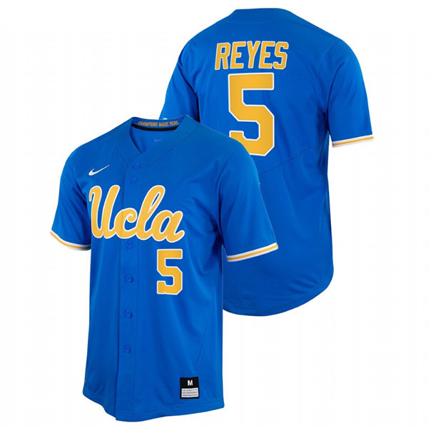 Men's Youth UCLA Bruins #5 Daylen Reyes Nike Royal College Baseball Game Jersey