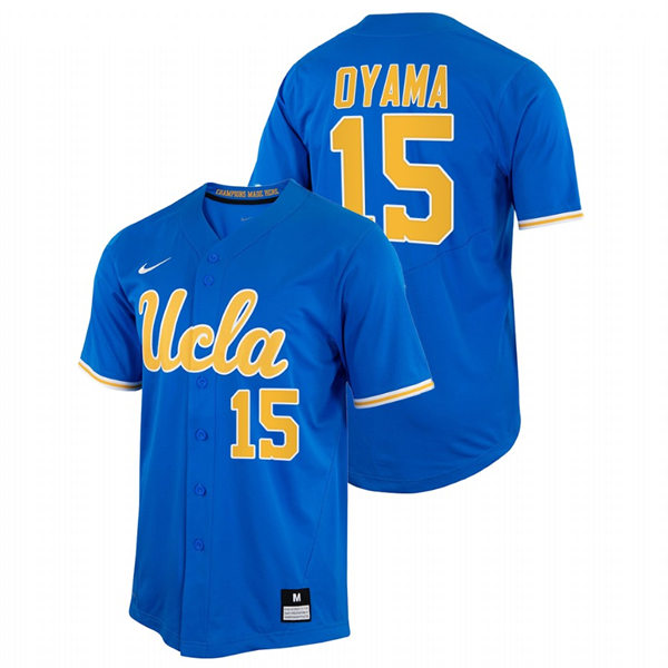 Men's Youth UCLA Bruins #15 Kenny Oyama Nike Royal College Baseball Game Jersey