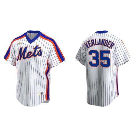 Men's New York Mets #35 Justin Verlander Nike White Pullover Cooperstown Collection Jersey