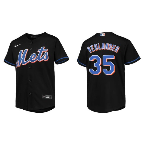 Youth New York Mets #35 Justin Verlander Nike Black Alternate Jersey
