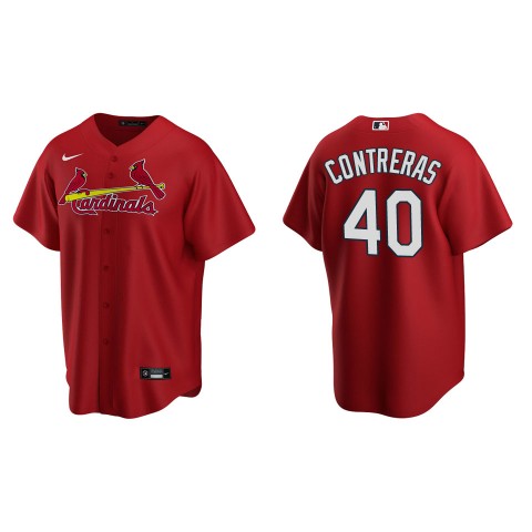Mens St. Louis Cardinals #40 Willson Contreras Nike Scarlet Alternate CoolBase Jersey