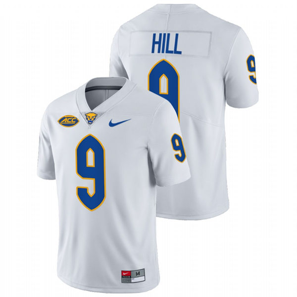 Mens Pittsburgh Panthers #9 Brandon Hill White College Football Game Jersey